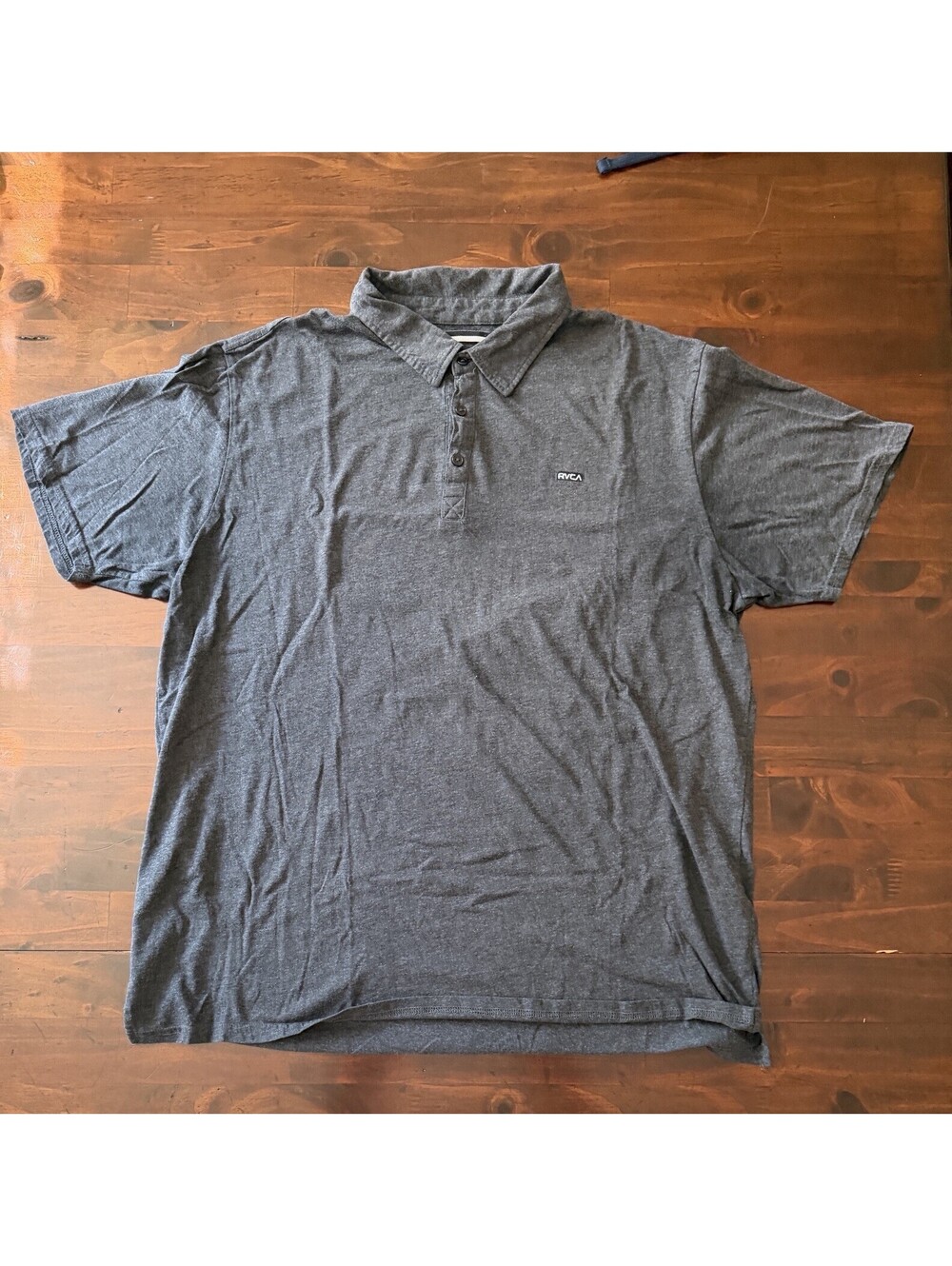 RVCA Polo Shirt Mens XXL Gray Short Sleeve Collared Logo